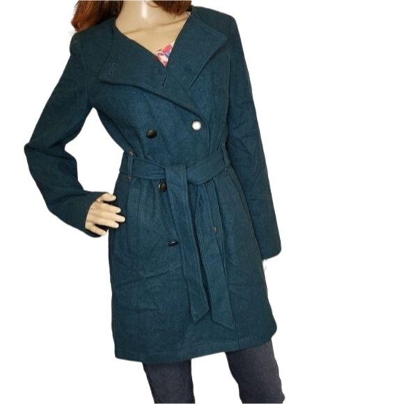 Mossimo double breasted wool blend peacoat long blue winter jacket size small - Picture 5 of 8